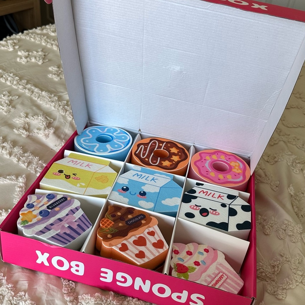 17 Playful Sponge Box Set with Donut & Cupcake Designs
